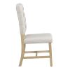 TREXM 5-Piece Retro Functional Dining Set, Round Table with a 16"W Leaf and 4 Upholstered Chairs for Dining Room and Living Room (Natural)