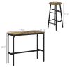 HOMCOM Bar Table Set for 4, Industrial High Top Table with Bar Stools, 5-Piece Small Kitchen Table and Chairs for Pub, Dining Room, Rustic Brown