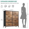 Dresser in the bedroom, tall dresser with 8 drawers, storage tower with fabric bin