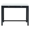 TREXM 5-Piece Modern Faux Marble Versatile Bar Table Set with Storage Drawers and Padded Stools